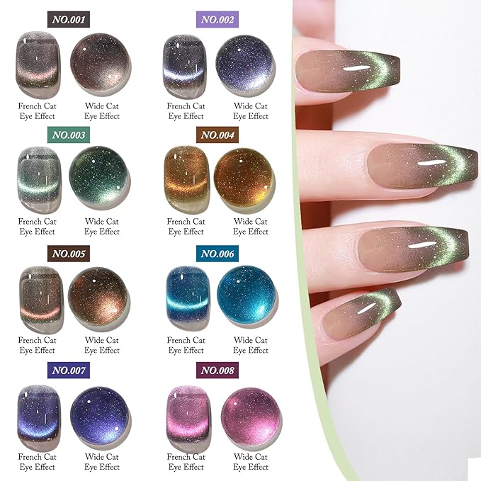 Crushed Diamond Cat Eye Gel Nail Polish with Magnet Stick, 15ml Holographic Glitter Gel, Ideal for DIY Nail Art, Cosmic Glint