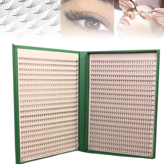 Promade XXL Box - 1200 FANS | Pinneacle Premade Volume Fans For Eyelash Extensions | 8 sizes-in-1 Box | 9mm-16mm | C, CC, D & L curl | 0.07 | 6D Volume (L curl)