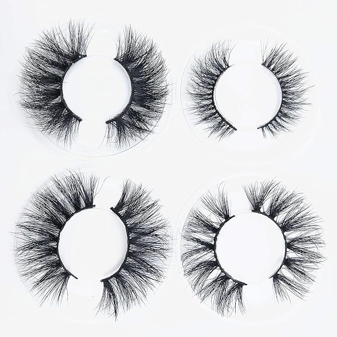 Mink Eyelashes Long Fluffy 3D Mink Lashes Pack Naturl Look 10 Styles 18mm 16mm 20mm 22mm 100% Siberian Long Full Mink Fur Eyelashes