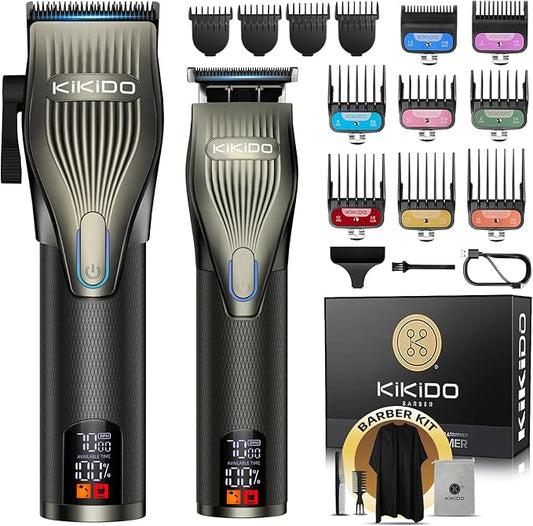 KIKIDO Professional Hair Clippers for Men,USB Rechargeable Hair Trimmer,Men's Grooming Kit for Hair, Face, Beard, for Barbers Shop & Home Use