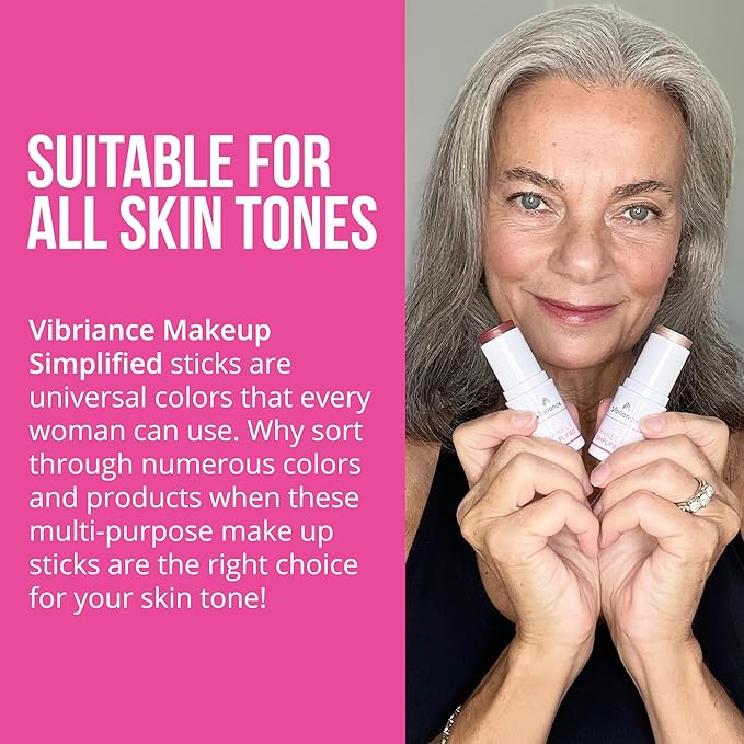 Vibriance Makeup Simplified Illuminate Stick - All-in-One, Mature Skin Highlighter - Lips, Cheeks, Eyes Cosmetics for Older Women