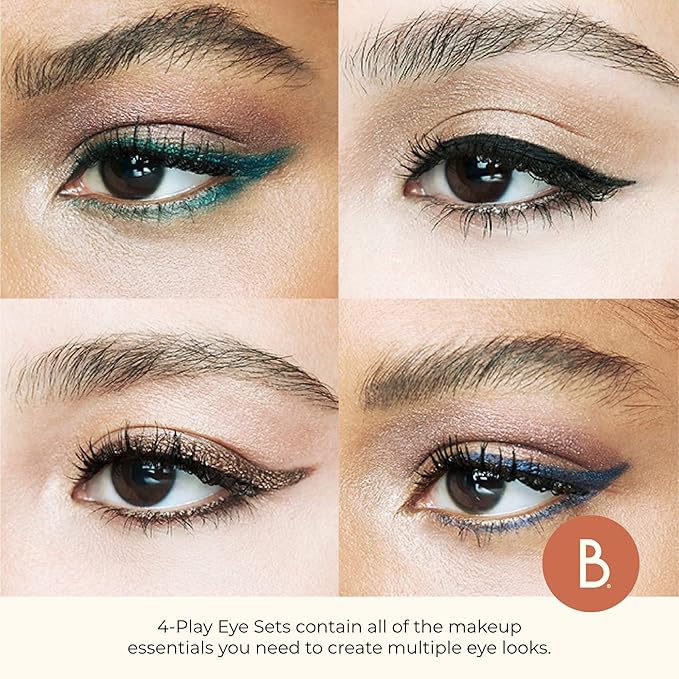 Beauty for Real 4-Play Boxed Eye Set, Burgundy - Includes Hi-Def Mascara (Just Black), I-Line 24/7 Eyeliner (Black Magic), and Shadow Stx Eyeshadow in Midnight Marathon & All Day Latte