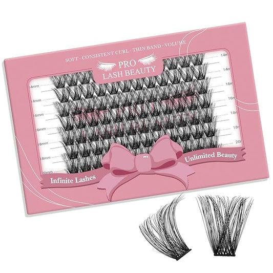 Lash Clusters, 96 Pcs Individual Cluster Lashes DIY Lash Extension Eyelash Clusters Volume Wispy Lashes Super Thin Band Reusable Soft & Comfortable(Into You-01-D-20 mm)