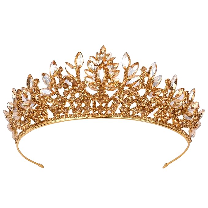 LIMELIA Women's Tiara for Henna Wedding Party|Glitter Hair Accessories for Bridal Birthday Pageant Prom Halloween Cos-play Christmas Party|Danver-Honey