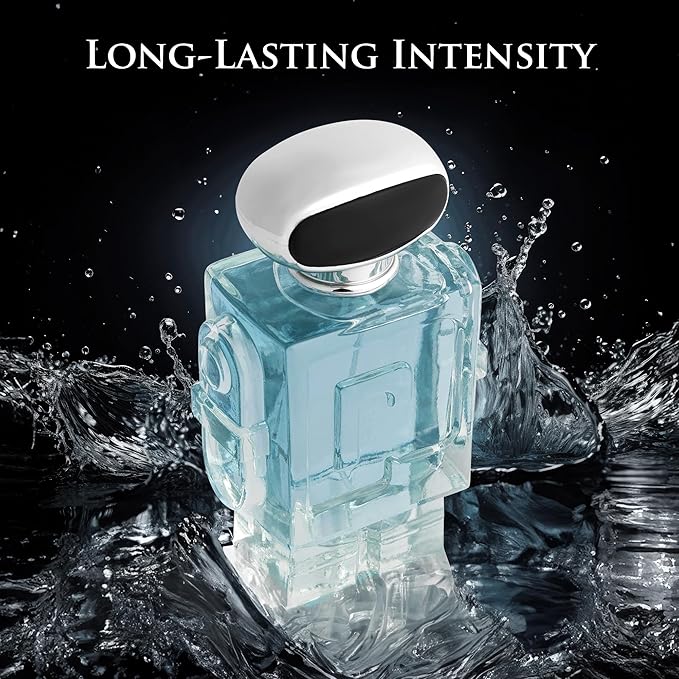Robot for Men - Woody Aromatic Fragrance - Top Notes of Lavender, Lemon Zest & Apple - Base Scents of Lavender, Vanilla & Vetiver Nuances - Free of Paraben - Elegant 100ml Bottle, Parfume for Men