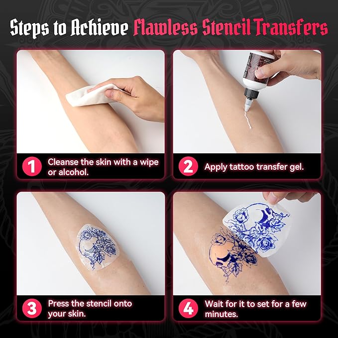 2025 New Version Tattoo Stencil Printer with 10pcs Transfer Paper, Wireless Thermal Tattoo Transfer Printer, Bluetooth Portable Tattoo Machine for Beginners Compatible with Smartphone & Pad