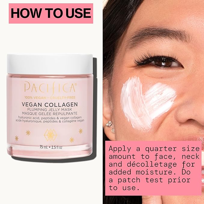 Pacifica Vegan Collagen Plumping Jelly Mask – Overnight Hydrating Face Mask with Vegan Collagen, Squalane & Hyaluronic Acid, Deep Moisture for Plump, Dewy Skin, Glass Skin Glow, Clean Beauty Skincare