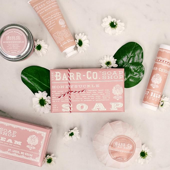 BARR-CO. Soap Shop Hand Cream Honeysuckle, Sweet Honeysuckle Nectar Aroma, Hand Cream for Dry & Cracked Hands, Shea Butter Cream, 3.4 fl oz