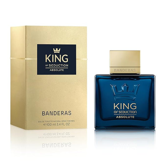 Banderas Perfumes - King of Seduction Absolute - Eau de Toilette for Men - Long Lasting - Fresh, Masculine and Elegant Fragance - Woody and Moss Notes - Ideal for Day Wear - 3.4 Fl Oz