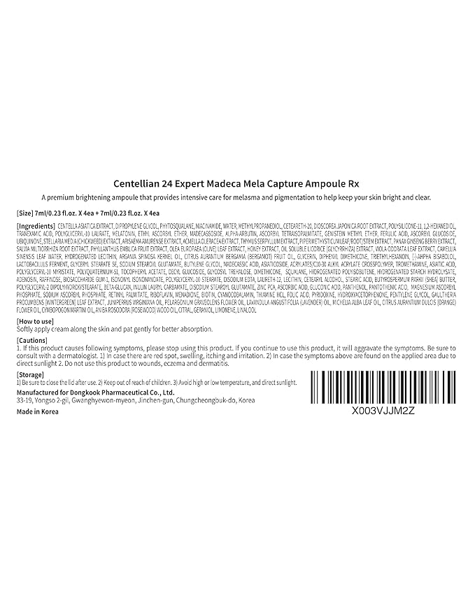 Centellian 24 Expert Ampoule (Season 2, 0.2fl oz x 8 pcs) - Korean Serum for Face, Soothing, Dry Sensitive Skin