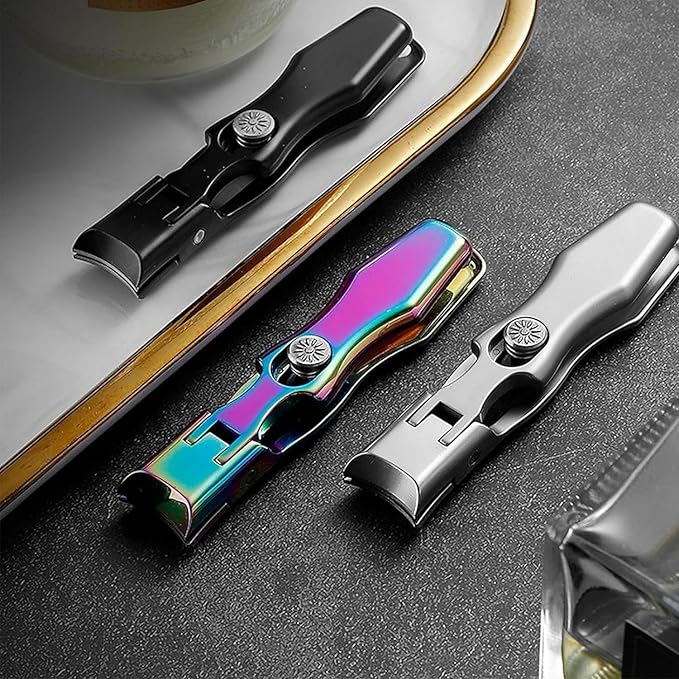 MightyClip Nail Clippers - German Stainless Steel for Men, Includes Nail File and Storage Box (Silver)