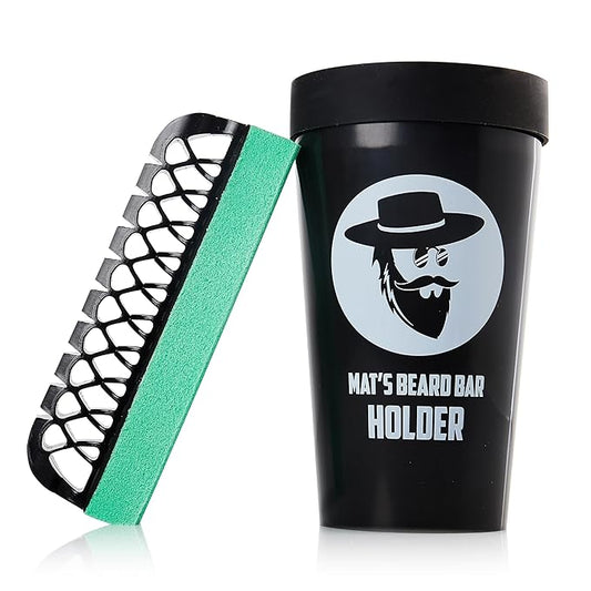 Mat's Beard Bar® & Holder Pro (V2.0) - FLEXIBLE - Clean Up Beard Trimmings from Sinks and Countertops After Shaving - Best Gifts For Men