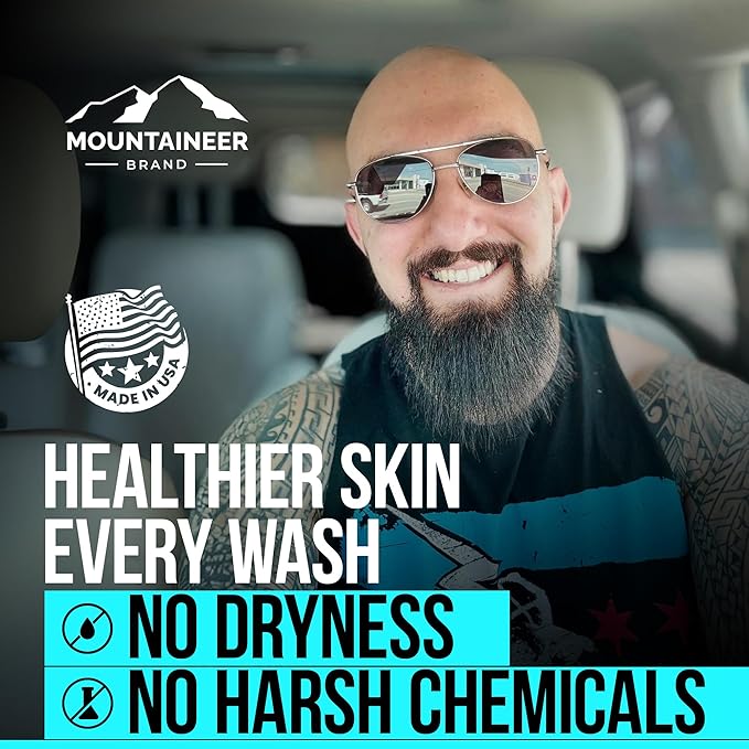 Mountaineer Brand Bald Head Exfoliator & Shampoo | Fresh & Natural Scent | Bald Head Care for Men | Made in WV | Exfoliating Scalp Scrub | Hydrating Soap & Wash | 4oz
