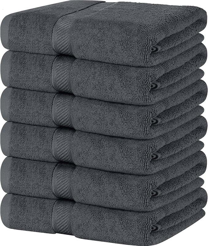 SIMPLI-MAGIC 79403 Bath Towels, Gray, 24x46 Inches Towels for Pool, Spa, and Gym Lightweight and Highly Absorbent Quick Drying Towels