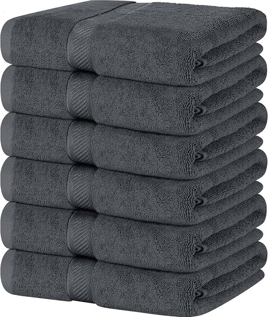 SIMPLI-MAGIC 79403 Bath Towels, Gray, 24x46 Inches Towels for Pool, Spa, and Gym Lightweight and Highly Absorbent Quick Drying Towels