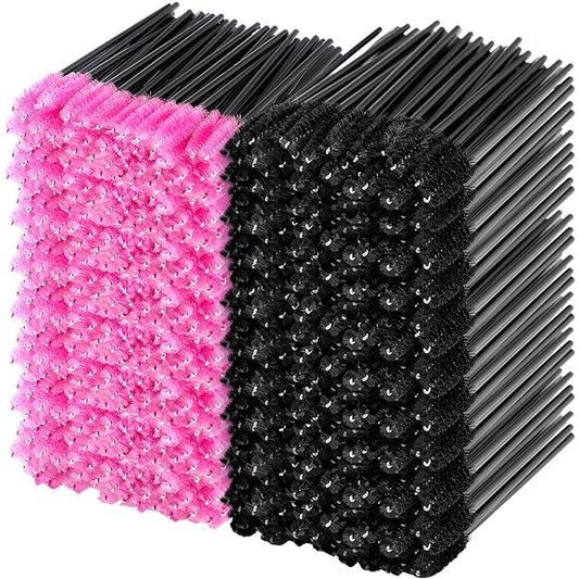 Skylety 1000 Pcs Disposable Mascara Wands Bulk Mascara Eyelash Brush Spoolies Makeup Applicator Eyelash Wands for Eye Lash Extension, Eyebrow Comb, 3.9 x 0.2 x 0.3 Inch (Black and Rose Red,Classic)