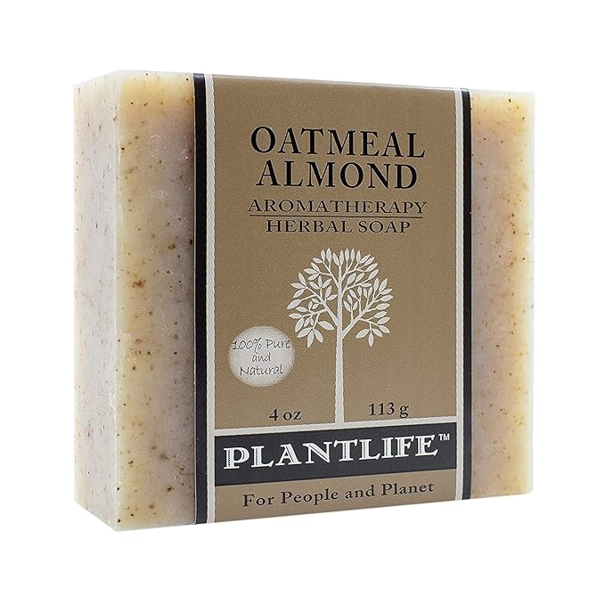 Plantlife Oatmeal Almond 3-Pack Bar Soap - Moisturizing and Soothing Soap for Your Skin - Hand Crafted Using Plant-Based Ingredients - Made in California 4oz Bar