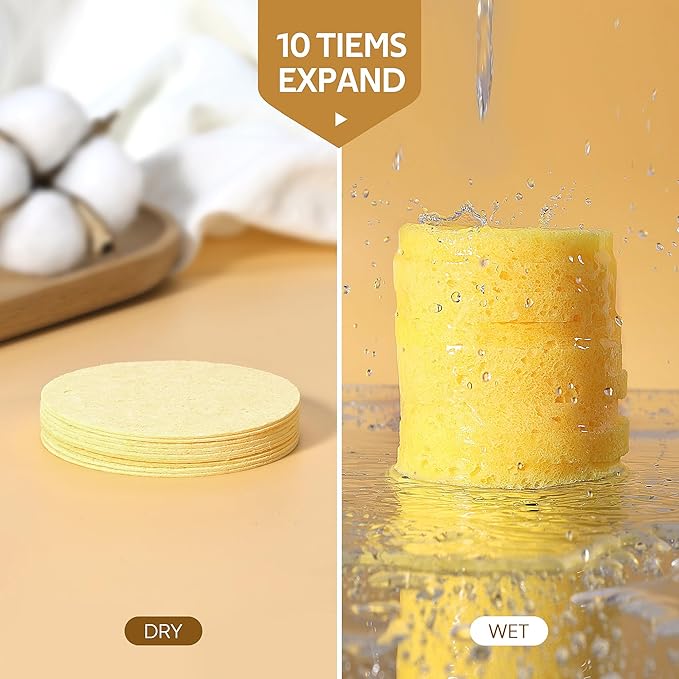 100PCS Compressed Facial Sponges, Cleansing, for Personal Spa Esthetician Use