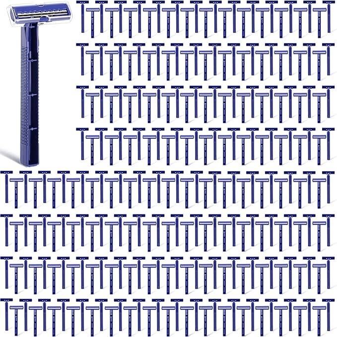 Chumia Twin Blade Razors for Men Stainless Steel Disposable Razors Men Bulk Plastic Shavers Multipurpose Portable Manual Disposable Shavers for Bathing Hotel Travel(1000 Pieces)