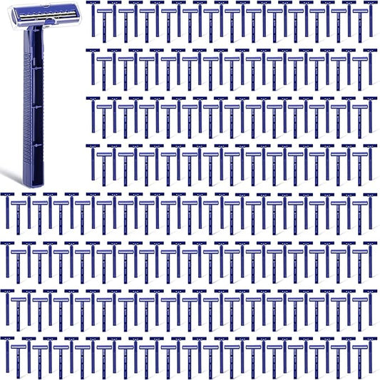 Chumia Twin Blade Razors for Men Stainless Steel Disposable Razors Men Bulk Plastic Shavers Multipurpose Portable Manual Disposable Shavers for Bathing Hotel Travel(1000 Pieces)