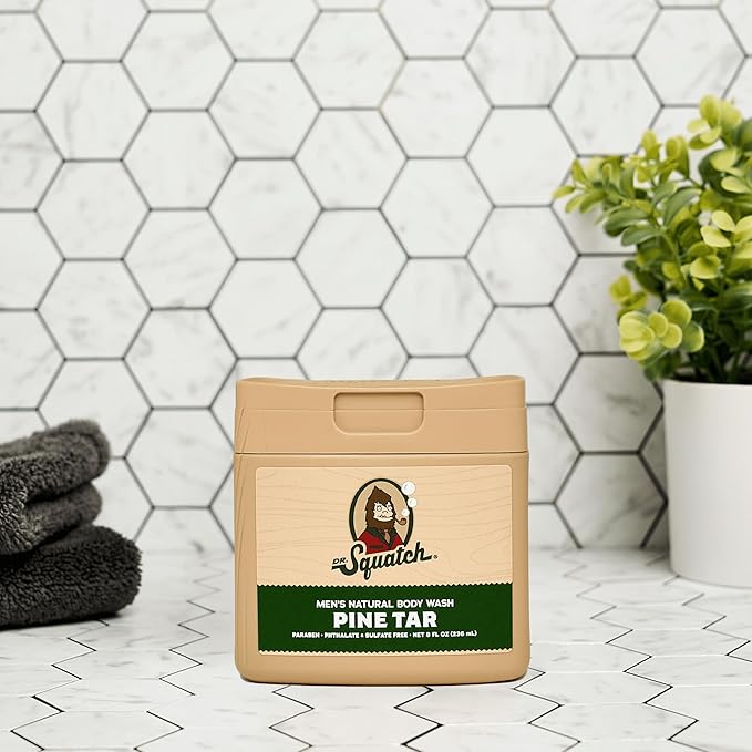 Dr. Squatch NEW Body Wash and Deodorant for Men Gift Set | No Paraben, Phthalate, Sulfate | Odor-Squatching, Aluminum-Free | Pine Tar Body Wash (8 oz, 3-Pack) & Deodorant (2.56 oz, 2-Pack)