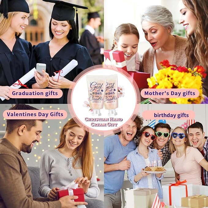 50 Pack Christian Hand Lotion Bulk Gifts for Women Mother Day Bible Mini Travel Hand Lotion Bulk for Stocking Stuffers Gifts Women Church Appreciation Teachers Coworkers(Cute)