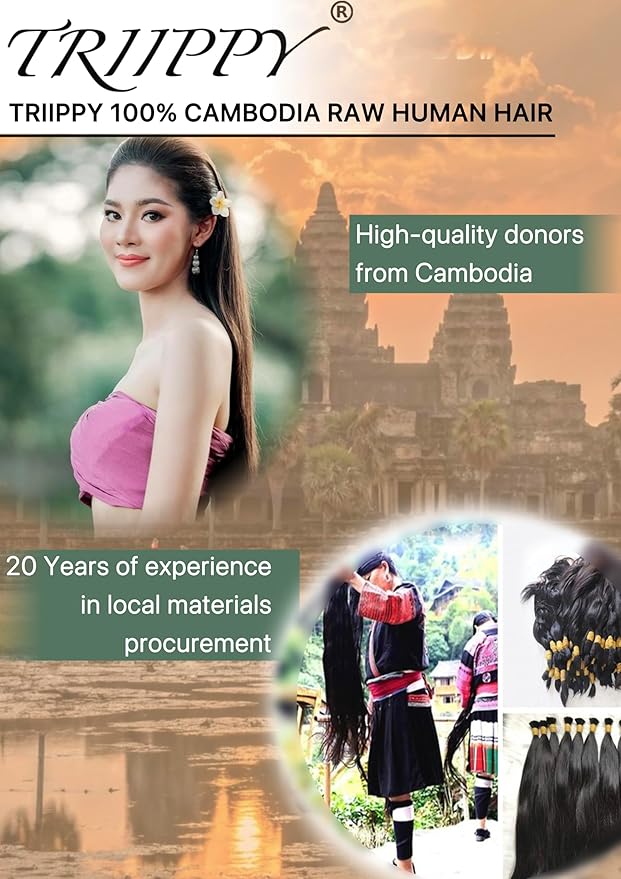 TRIIPPY Raw Cambodian Human Hair Single Bundles,Body Wave Bundles Human Hair,Triple Lifespan Than Regular Virgin Hair,The Same Quality As Boutique Stores,No.1 Raw Hair Brand On Amazon(26 Inch)