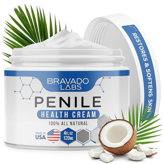 Premium Penile Health Creme - 100% Natural Cream Lotion for Men's Intimate Health - Redness, Dryness, Anti-Chafing Relief Moisturizer - 4 oz