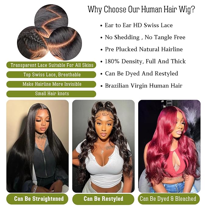 28 Inch Body Wave Lace Front Wigs Human Hair Pre Plucked 13x4 HD Transparent Lace Frontal Wigs Human Hair 180% Density Glueless Wigs Human Hair Wig for Black Women Natural Hairline With Baby Hair