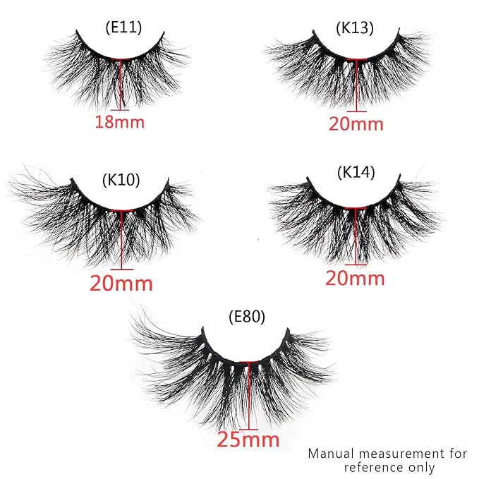 GOO GOO Mink Eyelashes, Middle Long Crossed Cluster Type False Eyelashes 18mm-25mm 5 Styles Multipack Natural Layered Hand Made Strips Siberian 3D Mink Lashes Fluffy Full Fake Eyelashes