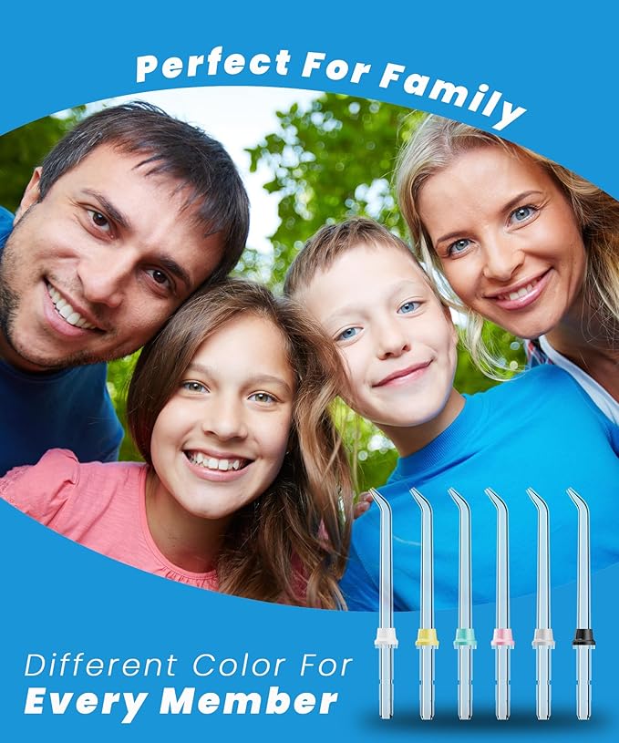 Replacement Tips for Waterpik Water Flosser (6 Classic Jet Tips), Waterpik replacement heads, Replacement Classic Jet Tips Compatible with Waterpik Oral Irrigator