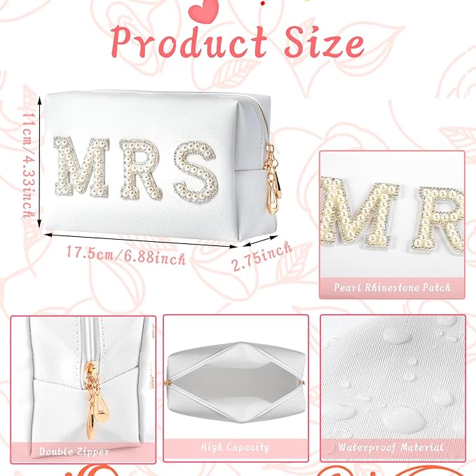 Bride To Be Gift Set - Makeup Bag, Slippers, Robe, Hair Clip - Wedding Gifts