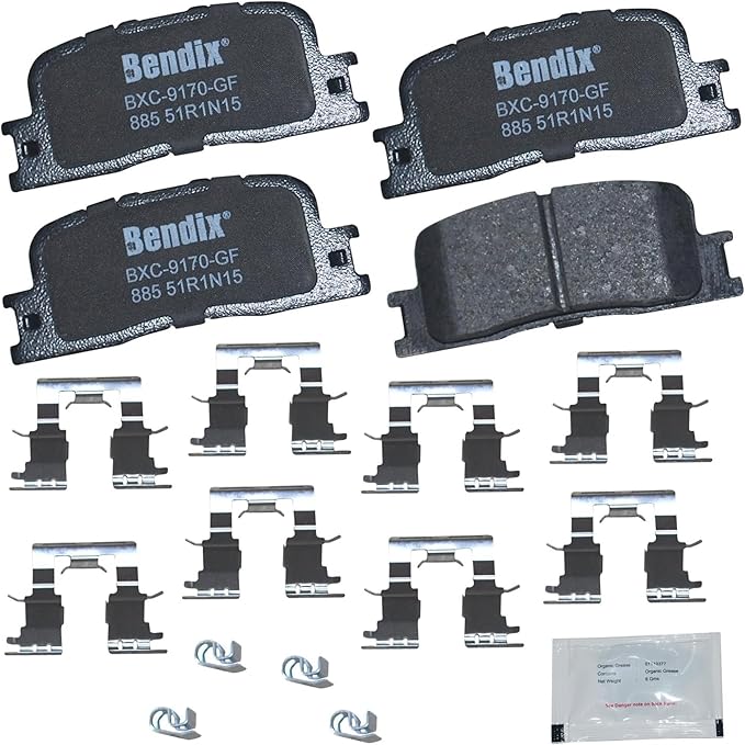 Bendix Priority1 CFC885 Ceramic Rear Brake Pads for Lexus ES300 2002-2003, ES330 2004-2006, Toyota Highlander 2001-2003, Toyota Camry 2002-2006 (Only models built in Japan)