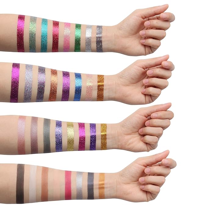 The Original Mermaid Glitter Eyeshadow Palette (32 Colors) - 21 Pressed Glitters, 6 Shimmery & 5 Matte Shades - Highly Pigmented - Waterproof & Long-Lasting (Mermaid)