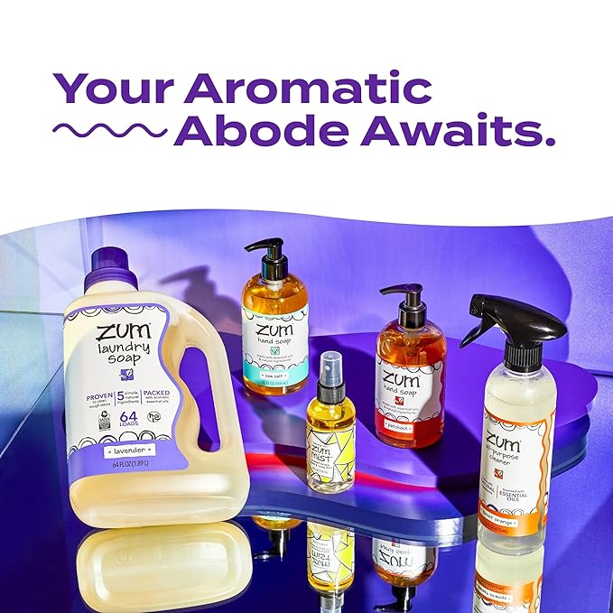 Zum Indigo Wild Hand Soap - Natural Liquid Hand Soap - for Bathroom & Kitchen - Frankincense & Myrrh Scent - 32 oz Refill