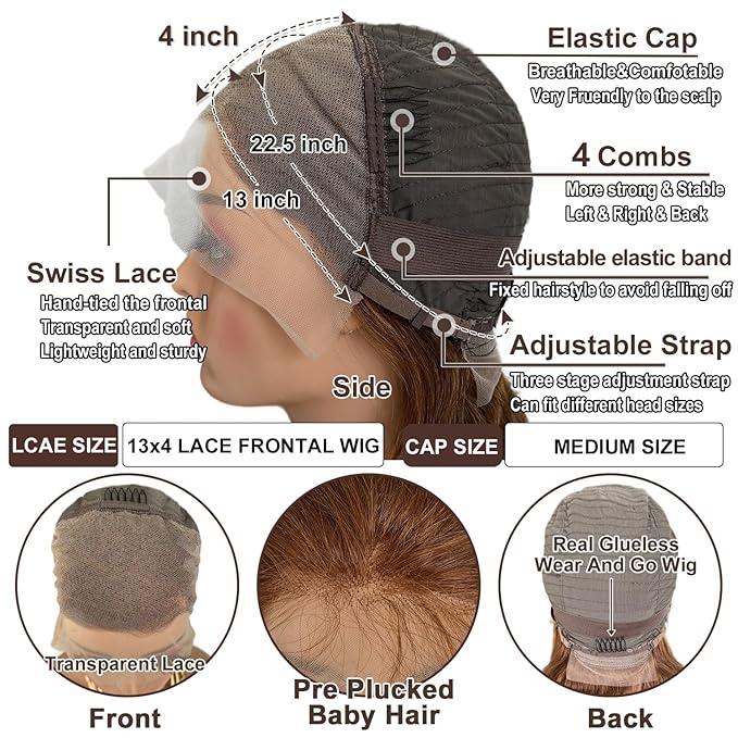 30 Inch Brown Loose Wave Lace Front Wig Human Hair Pre Plucked 180 Density Chocolate Brown Loose Deep Wave Wig 13x4 Hd Full Lace Frontal Wigs Chocolate Glueless Human Hair Wigs For Women