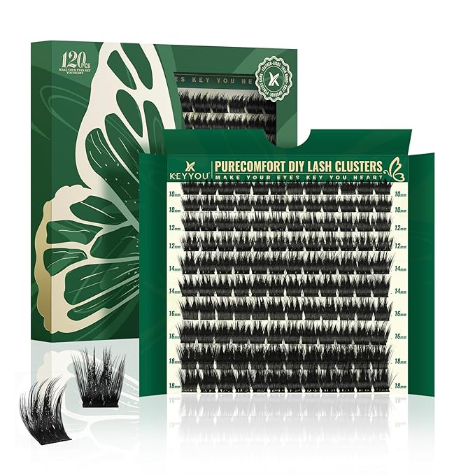 Lash Clusters 120pcs Eyelash Clusters 10-18mix D Curl Cluster Lashes Thick Super Soft Wispy DIY Eyelash Extension at Home(PC02-D-10-18MIX)