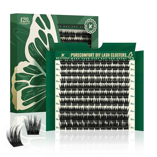 Lash Clusters 120pcs Eyelash Clusters 10-18mix D Curl Cluster Lashes Thick Super Soft Wispy DIY Eyelash Extension at Home(PC02-D-10-18MIX)