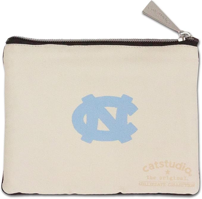 Catstudio Collegiate Zipper Pouch, University of North Carolina Travel Toiletry Bag, Ideal Gift for Alumni, Makeup Bag, Dog Treat Pouch, or Travel Purse