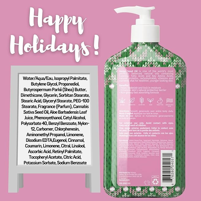 Hempz Cranberry Appletini Herbal Body Moisturizer 17 ounces, Limited Edition Holiday Body Lotion for Women or Men with Dry or Sensitive Skin - Hydrating Face Moisturizer for Daily Radiance