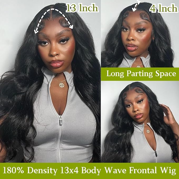 28 Inch Body Wave Lace Front Wigs Human Hair Pre Plucked 13x4 HD Transparent Lace Frontal Wigs Human Hair 180% Density Glueless Wigs Human Hair Wig for Black Women Natural Hairline With Baby Hair