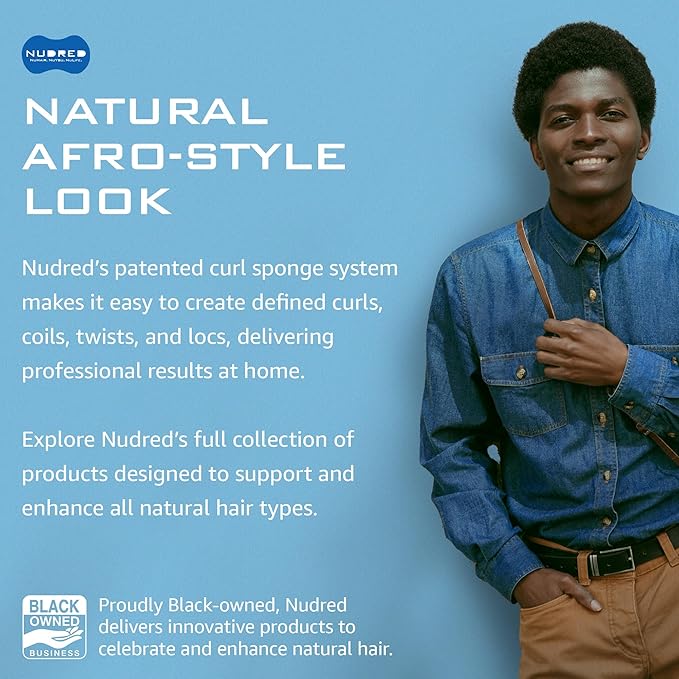 Hair Sponge for Black Men and Women, Hair Twisting Sponge, Barber Curling Care Tool for Afro, Dreads, Curls, Coils & Twists (Black, Double Sided, Oval, Plastic Handle)