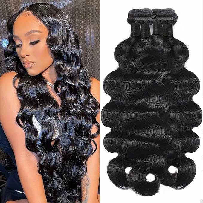 Raw Hair Body Wave 12A Human Hair Bundles 16 18 20 22 Inch Brazilian Virgin Hair Bundles 100% Unprocessed Body Wavy Hair Bundles Natural Color for Black Women