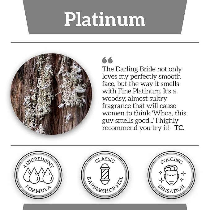 Mr. Fine Men's Aftershave - Platinum Fragrance, Soothing & Toning Post Shave Balm, Calms Razor Burn, Classic Barbershop Feel, Alcohol-Based Formula, Gentle for All Skin Types, 100ml