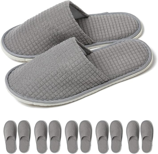 SPA Guest Slippers, 6/12 Pairs Reusable Washable Unisex Spa Slippers for Hotel Bedroom Wedding Party Travel