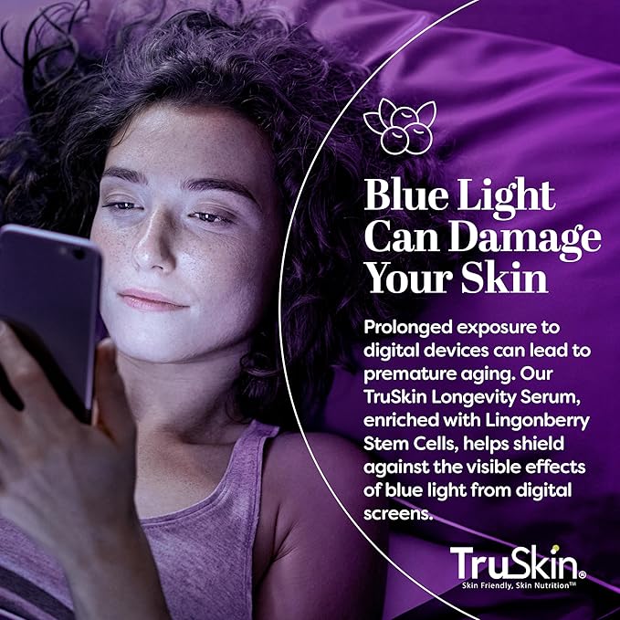 TruSkin Longevity Bakuchiol Serum – Rejuvenating Face Serum with Lingonberry Stem Cells & Snow Algae – Healthy Aging Gentle Retinol Alternative – Improves Appearance of Wrinkles, 1 fl oz
