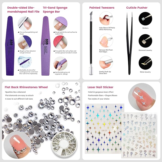 YTD Likomey Gel Nail Polish Kit,36 Colors and 4 Pcs Base Coat and Reinforce Coat Glossy&Matte Top Coat with UV LED Nail Lamp Starter Set,Salon Home DIY Nail Art Manicure Box