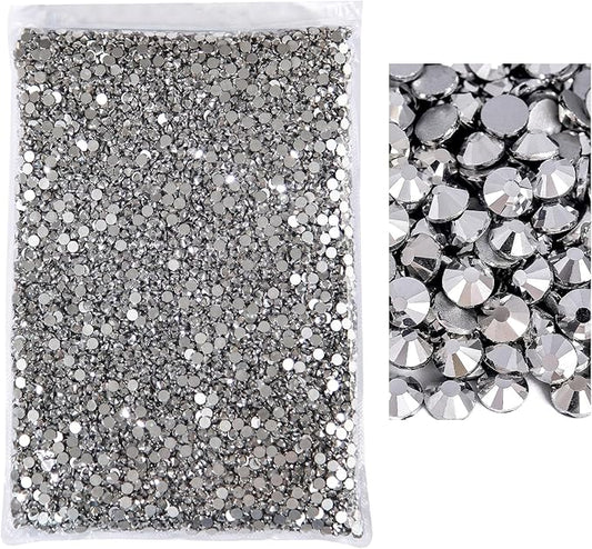 Blinginbox Flatback Rhinestones Bulk,14400pcs Crystal Round Loose Gemstones Glass Rhinestones for Crafts Makeup Nail Art Clothes Shoes DIY Decorations(SS16,3.8-4.0mm,Mine Silver)