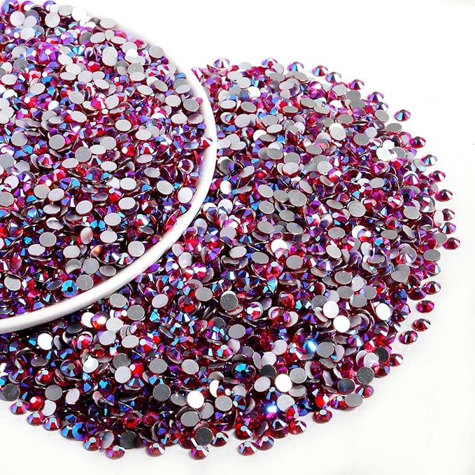 Beadsland Flatback Rhinestones Bulk,14400pcs Rhinestones for Nails Crafts Clothes DIY Decoration, Light Siam AB, SS20, 4.6-4.8mm