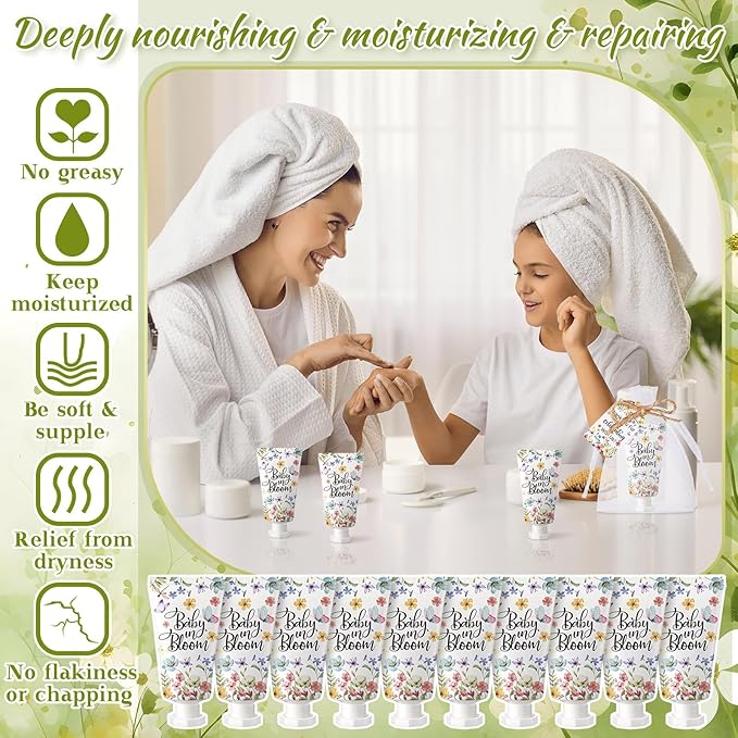 48 Sets Baby In Bloom Hand Cream Gifts Baby Shower Hand Cream Party Favors for Guests Wildflower Gift Bulk Travel Size Lotion Set for Guest